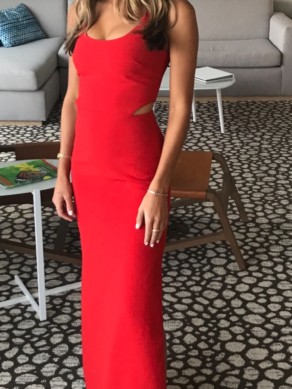 Likely Red Sleeveless Cutout Maxi Dress size 0